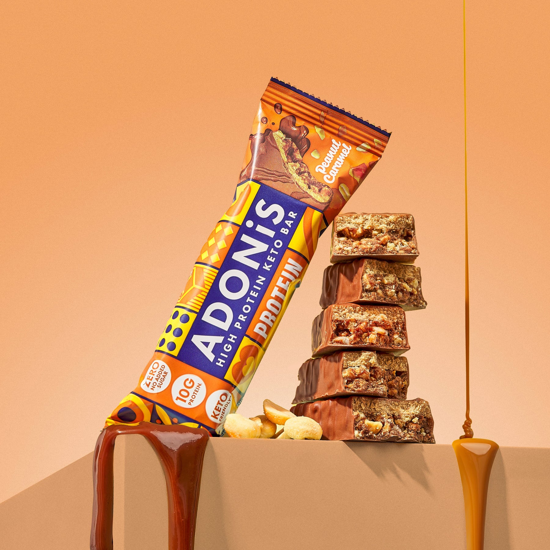 Caramel Peanut Keto High Protein Bars  (16x45g)